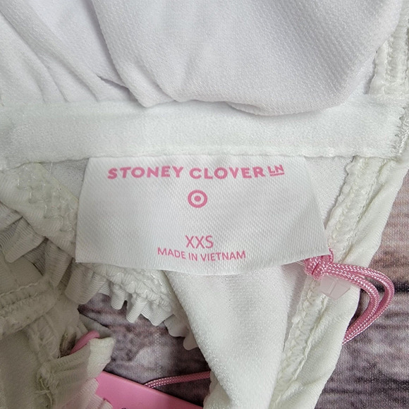Stoney Clover Lane x Target Ruffle Bikini Swim Top White Women's Size XXS (00) - Picture 4 of 6